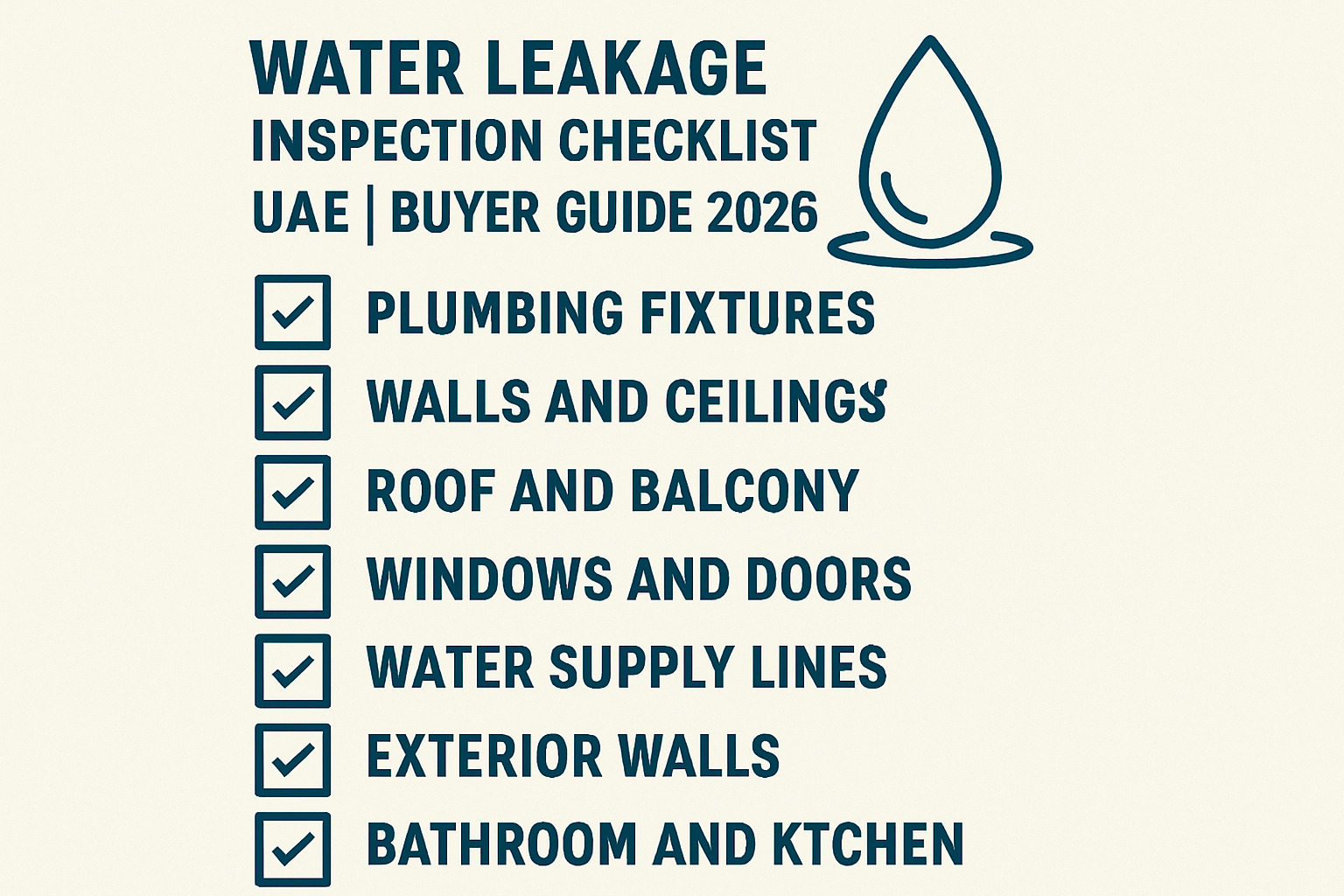 Water Leakage Inspection Checklist UAE | Buyer Guide 2026